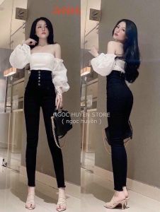 Quần jean nữ chất bò co giãn cao cấp lưng siêu cao đẹp quên lối về thời trang Cheryshop94 C682