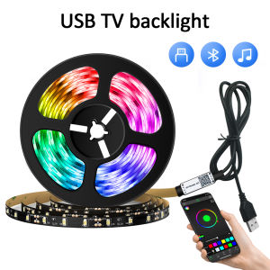ไฟแต่งห้อง USB 5050 LED RGB ไฟเส้น รีโมต สีสันสดใส ตกแต่งบ้าน ตกแต่งห้อ ต่อโทรศัพท์ พร้อมรีโมท
