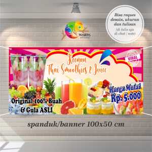 Cetak Spanduk Banner Thai Smoothies & Juice