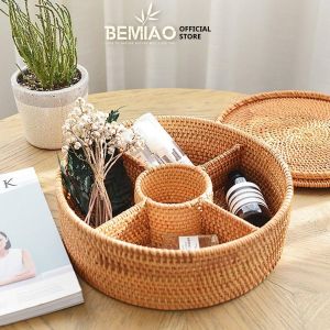 Khay mây đựng bánh kẹo mứt tết - Hàng thủ công mỹ nghệ cao cấp xuất khẩu Bemiao shop