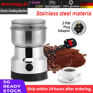 Stainless steel electric portable coffee bean grinder home grinding spice grinding ultra-fine dry food powder UK 3PIN Plug