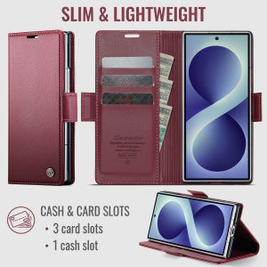 Shockproof Leather Flip Card Holder Wallet Case For Samsung Galaxy Z Fold 8 Ultra Kickstand Matte Protection Phone Cover Funda