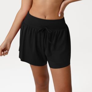 Loose Sports Running Shorts High-Waisted Tummy Control Casual Yoga Pants 2 Layers Fitness Shorts