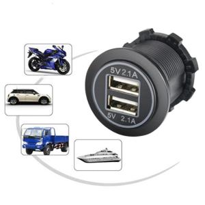 Car USB Charging Socket Outlet with Waterproof Caps for Car Boats Charging Outlet USB Power Outlet Double USB Outlet