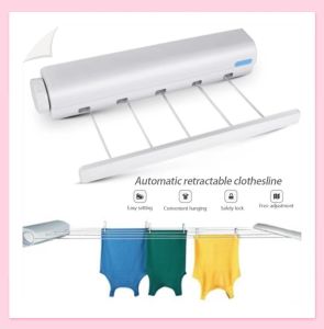 Telescopic clothesline Telescopic indoor and outdoor wall-mounted dryer clothesline hanger 5 line