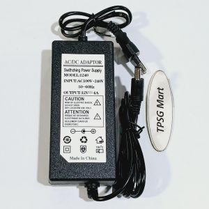Adapter DC 12V - 4A / Đầu cắm 5.5mm x 2.1 -- 2.5mm (Cáp liền dài 1.35m)