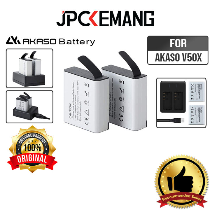 Akaso Battery kit V50X / Brave 7 / Brave 7 LE (2 Battery + 1 Docking