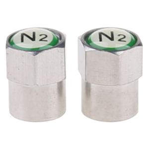 2Pcs/Set Chrome Car Auto TPMS for Valve Stem Cap N2 Nitrogen Tire Insert Cover