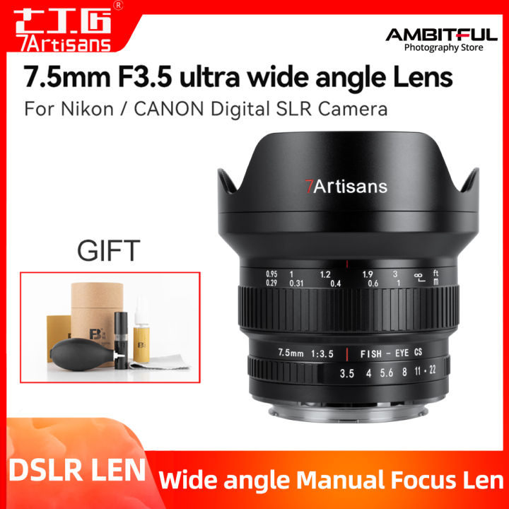 7Artisans artisans Wide angle Manual Focus APS-C Lens for  Canon EF 77D 80D Nikon F Mount D7500 D7200 DSLR Cameras - Main Image