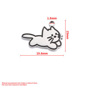 จี้สแตนเลสสตีลลายการ์ตูนสุนัขเคลือบเงาน่ารักลูกแมวคู่เครื่องประดับแบบทำมืออุปกรณ์เสริมที่ทำด้วยมือ
