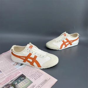 Original Tiger Shoes Classic White/orange Mens and Womens Canvas Non-slip Lazy Shoes Comfortable Breathable Casual Sneakers 1183A360-202