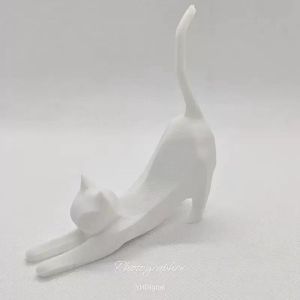 THANKSKY In 3D Giá đựng nhẫn Mèo Con Nhỏ Tinh tế Tượng trang trí hình mèo Thu nhỏ Kho chứa đồ trang sức Tượng mèo bằng nhựa resin Quà tặng