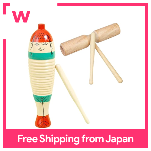 Instrument De Percussion Guiro En Bois – 21 Cm, Baguette Incluse – Couleurs Vives – Éveil Musical Et Rythmique – Cadeau Pour Enfants