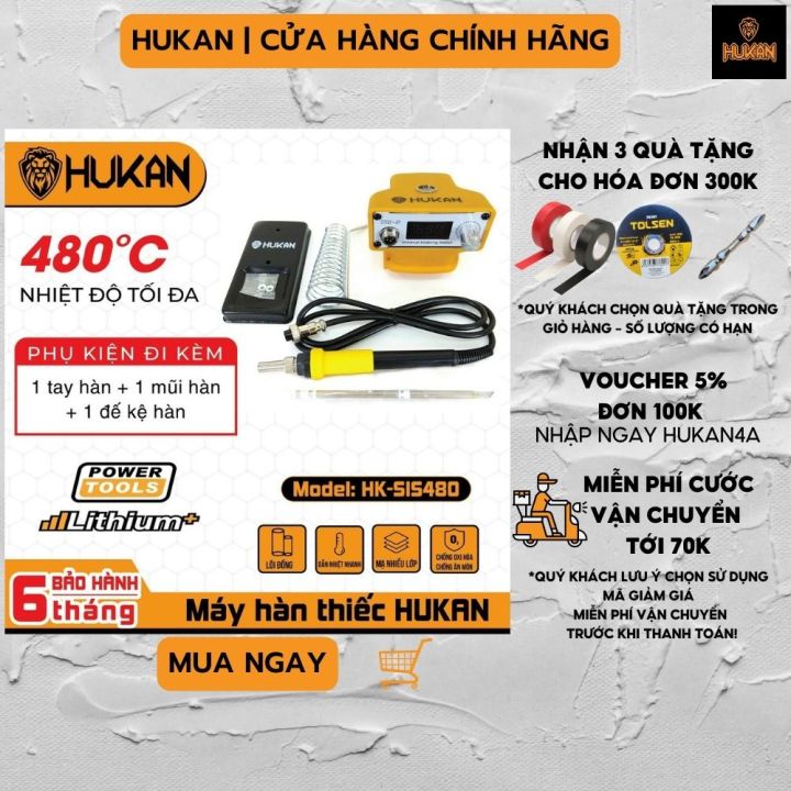 Thân máy hàn thiếc, trạm hàn HUKAN BODY HK SIS480 21V, mỏ hàn chì điều ...