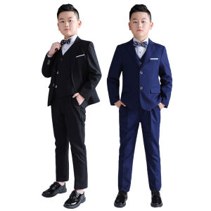lontakids Chubby Boys Plus Size Blazer Coat/ Pants/ Vest (Sold Separately) Kids Black Navy Blue Tuxedo Formal Attire Wedding Birthday Party Wear