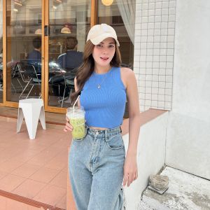 🌈 MesubShop 🌈 เสื้อกล้าม ผ้าไหมพรมร่อง 🧸 แต่งแมตช์เข้ากับทุกลุค รุ่น แพลงค์ตอน B-015-1-A