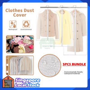 Clothing Dust Cover Transparent Garment Bags Wardrobe Coat EVA Waterproof Dustproof Storage Cover Zip Shirt Jacket Trouser Pants Home Storage Clothes Protector Dust Cover