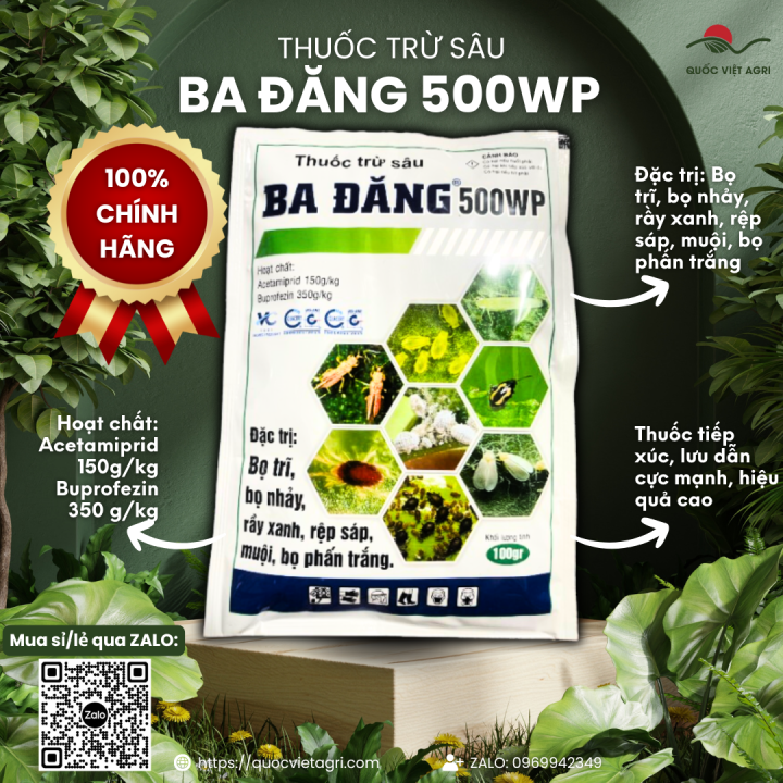 Thuốc trừ sâu BA ĐĂNG 500WP (gói 100g) - Acetamiprid 150g/kg ...