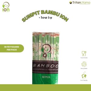 Sumpit Bambu Murah + Tusuk Gigi OPP ION Isi 40 dan 50 Pasang - ECER