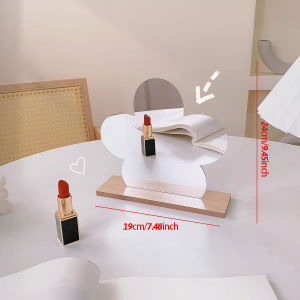Makeup Mirror Table KOREAN Style Irregular Mirror Desktop Wood Base Beauty Mirror Decorative Mirror