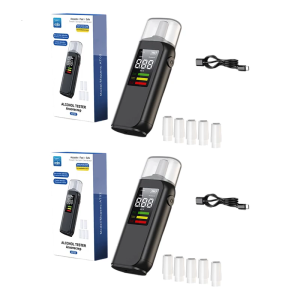 เครื่องช่วยหายใจสำหรับแอลกอฮอล์ที่ถูกต้องเครื่องตรวจวัดแอลกอฮอล์แบบพกพารวดเร็วการทดสอบแอลกอฮอล์ในบ้านที่แม่นยำ