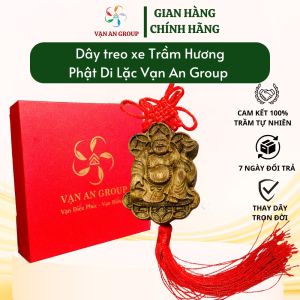 Dây treo xe ô tô tượng Phật Di Lặc trầm hương tự nhiên Vạn An Group mang đến bình an tài lộc