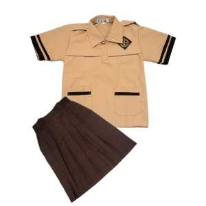 Setelan baju siaga perempuan baju pendek rok pendek kelas 1-6