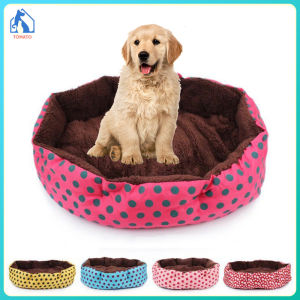 Pet Bed Dog Bed Dog Cat Nest Kennel Polka Dot Indoor Self Warming House Soft Cushion Cuddl Round bed