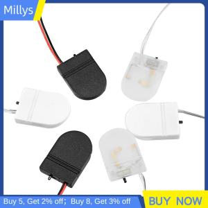 Millys 5 cái khe cắm duy nhất CR2032 CR 2032 nút đồng xu di động pin chủ trường hợp bìa với ON-OFF chuyển đổi dẫn dây 3V Hộp pin