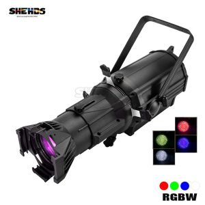 SHEHDS LED 250W LEKO Profile Spotlight RGBW/Cool & Warm White Four-leaf Manual Cut Light Barrier Suitable for Night Club Wedding Theater Disco Stage Lights