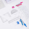 Deli EH600 Drafting Set 4 PCS Ruler Set, Compass with Pencil and Sharpener EH600. 