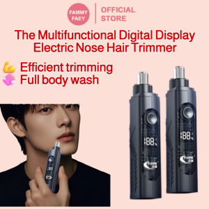 【FAMMY FAEY】Multi-Function Digital Display Electric Nose Hair Trimmer Mini Digital Display Electric Multi-Function Water-Washable Nose Hair Shaving Scissors Rechargeable Model多功能数显电动鼻毛修剪器
