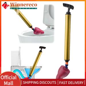 【winnereco】 Toilet Unclogger High Sink Clogged Plunger 180 Degree Rotating Toilet Drain Clog Remover Tool for Kitchen Bathroom