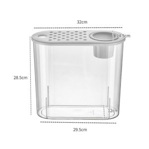 KZNAQQ Transparent Aquaponic Fish Bowl Shatterproof Removable Plastic Hydroponic Fish Tank Goldfish Tank Plastic Landscape Decorations
