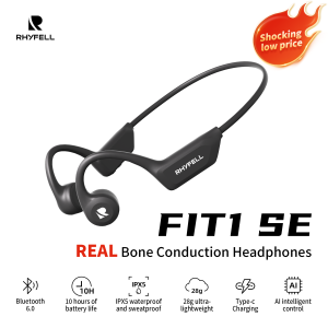 Rhyfell Fit 1 SE Real Bone Conduction Headphones Bluetooth 6.0 New Technology IPX5 Waterproof Sport Running Cycling Earphone