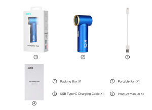 KICA Mini Portable Handheld Fan Powerful Wind Bladeless Turbo Mini Portable USB Rechargeable Fan 13Hour Battery Life Full Metal Body Coolness