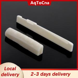 [COD] AqToCna Ship within 24 hours Ivory Buffalo Bone Bridge Saddle And Slotted Nut For 6 String Acoustic Guitar