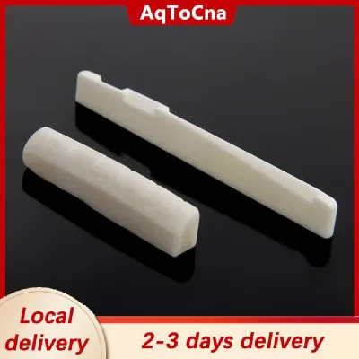 [COD] AqToCna Ship within 24 hours Ivory Buffalo Bone Bridge Saddle And Slotted Nut For 6 String Acoustic Guitar