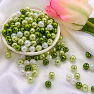 100 Hạt Ngọc Trai Giả ABS Nhiều Màu 8Mm Hạt Miếng Đệm Tròn Cho Vòng Tay Tự Làm Vòng Cổ Charm Làm Đồ Trang Sức