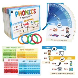 Practical Phonics Flash Cards Educational Toys Learn to Read Cards Phonics Learning Cards For Kids Adults