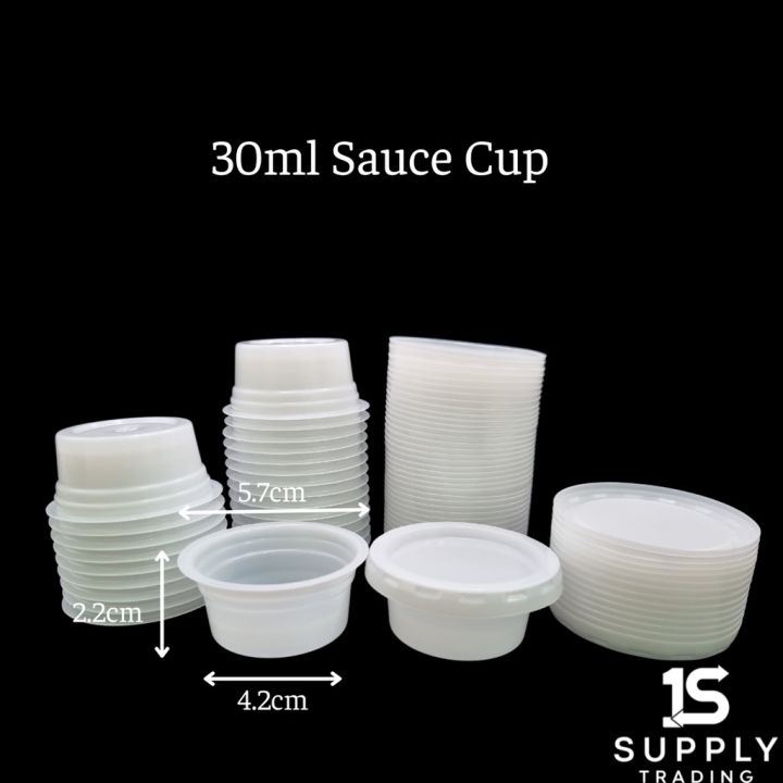 50pcs Sauce cup with or wo Lid 30 ml Disposable Plastic Cup Lazada PH