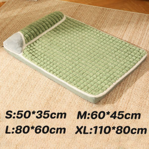 ที่นอนสุนัข เสื่อสุนัขนอนกับ แบบหนา ขนาดใหญ่พิเศษ เสื่อชั้นฤดูหนาวที่ถอดออกได้และล้างทำความสะอาดได้สัตว์เลี้ยงสี่ฤดูกาลสากลสุนัขฤดูหนาวสุนัขขนาดใหญ่