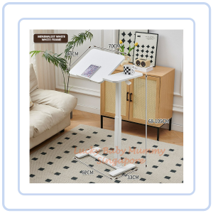 【Pure Care】 Upgraded Adjustable Height Lifting Desk/Movable Sofa Side Table with Wheels