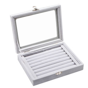 GENENIC Multifunction Portable Necklace Velvet Ring Jewelry Box Display Tray Holder Storage Case Jewelry Show case Organizer Box