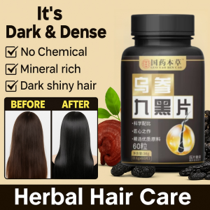 【Gray Hair Is Gone】Black Hair Root Black Ginseng Nine Black Tablets Root Black Hair Black Ginseng Herbs For Black Hair Hair Care Tablets