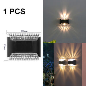 【Malay Stock】Hiberry 4PCS LED Outdoor Solar Lights Waterproof Garden Decoration Christmas Lights Solar Wall Lamp for Courtyard Balcony Fence Street Solar Spotlight Smart Light lampu solar luar rumah automatik