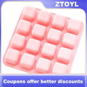 【ZTOYL】 16Cavity Square Cake Baking Silicone Mold Jelly Chocolate Truffles Brownie Pudding Molds Soap Making Mould Cake Decorating Tools
