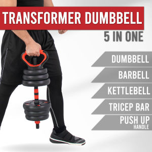 5 in 1 Dumbbell Set with Barbell Connector and Kettlebell Handle Bar ( 20kg / 30kg / 40kg)