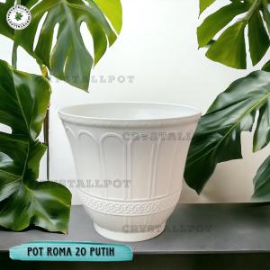POT BUNGA TANAMAN TINGGI CJP ROMA PUTIH BAHAN TEBAL - CJP ROMA PUTIH