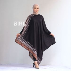 Dress batik wanita kaftan modhang coklat termurah